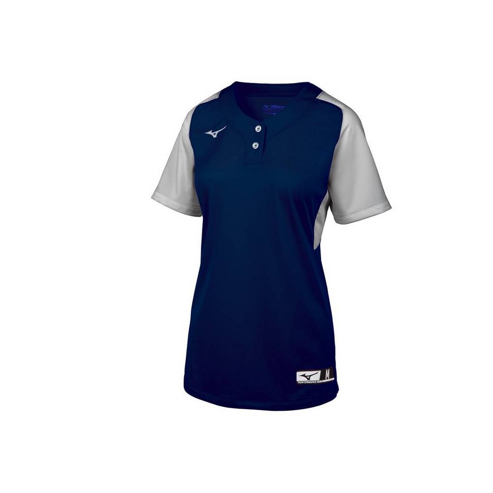 Mizuno Aerolite 2-Button Női Mezek Sötétkék/Szürke QSP275183